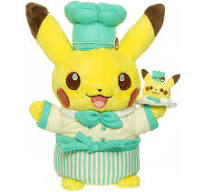 P24 - Peluche Pikachu pâtissier vert